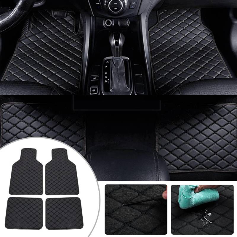 Maibuli Fußmatten Universal passend für BMW X1 X3 320 X5 530 520 330 Auto Fussmatten PU Leder Bodenmatten Wasserdicht Anti Rutsch Teppich Matten 4 Stück Schwarz von Maibuli