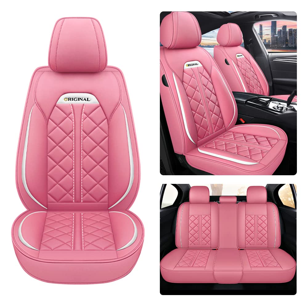 Maidoudou Autositzbezug für Hyundai ix35, 5-Sitzer, Allwettergebrauch, Fahrzeug-Leder-Sitzbezug, Rosa von Maidoudou