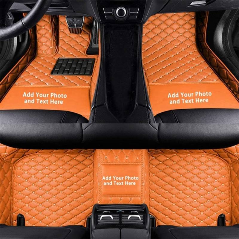 Custom Auto-Fußmatten für Ford für Focus Ranger Kuga Mondeo Edge Explorer F-150 Leder Wasserdicht Abriebfest Mit Aufbewahrungstasche Auto-Fussmatten,Farben:orange von Maipula