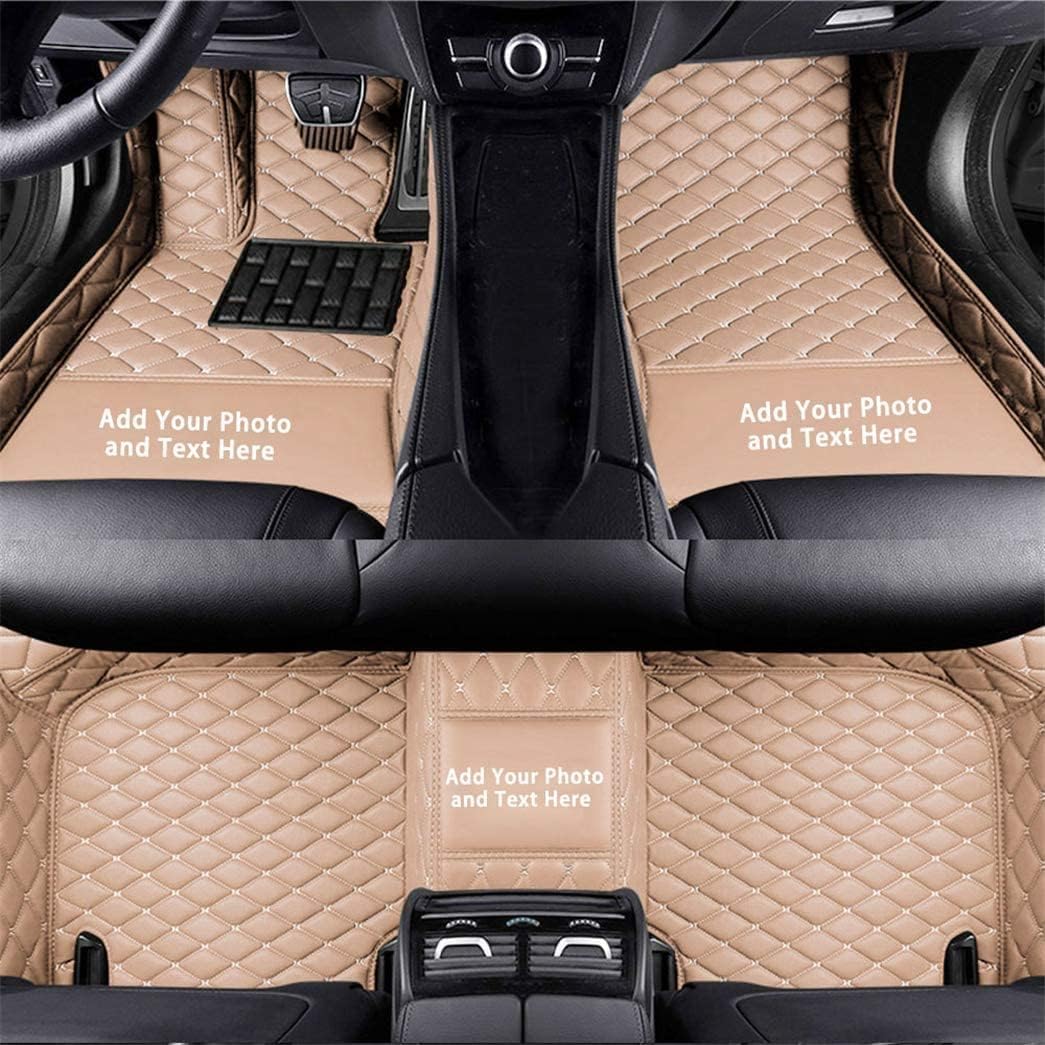 Custom Auto-Fußmatten für Skoda für Superb Octavia Fabia Kodiaq Karoq Yeti Rapid Leder Wasserdicht Abriebfest Mit Aufbewahrungstasche Auto-Fussmatten,Farben:Beige von Maipula