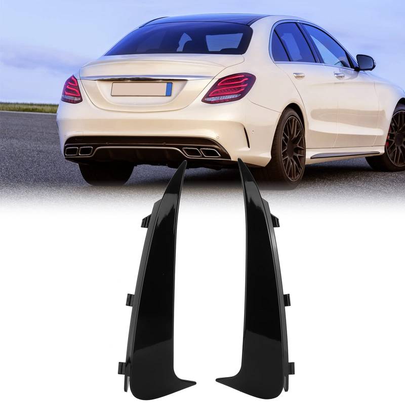 Mercedes C Klasse W205, Heckstoßstangen-Splitter-Spoiler, Paar Heckstoßstangen-Seitenschlitz Canard Insert Cover Trim Ersatz für C-Klasse W205 Limousine W205-Line 2015-2018 von Majatou