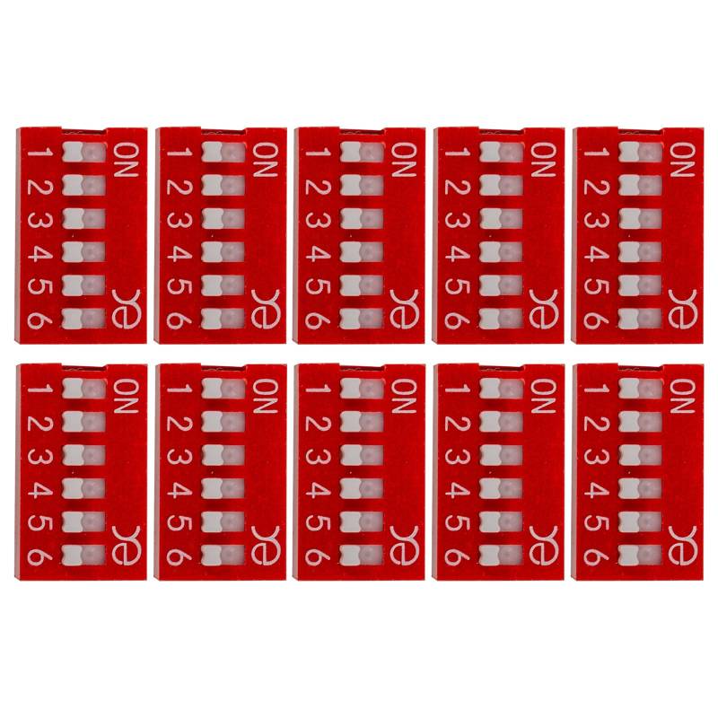 10x DIP-Schalter 6 polig Kodierschalter Schiebeschalter von MakerMind