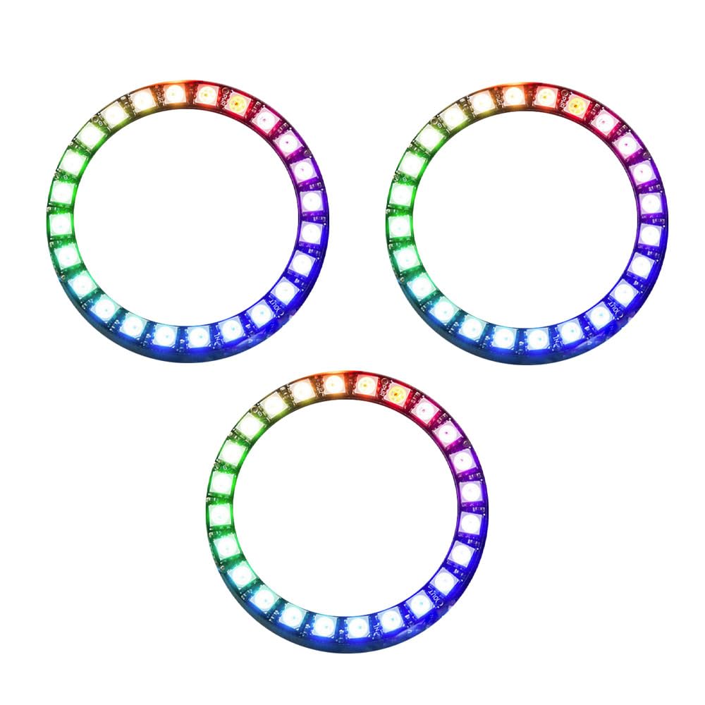 MakerMind 3x 24Bit RGB LED Ring WS2812 5050 5V kompatibel mit Arduino, Raspberry Pi Neopixel von MakerMind