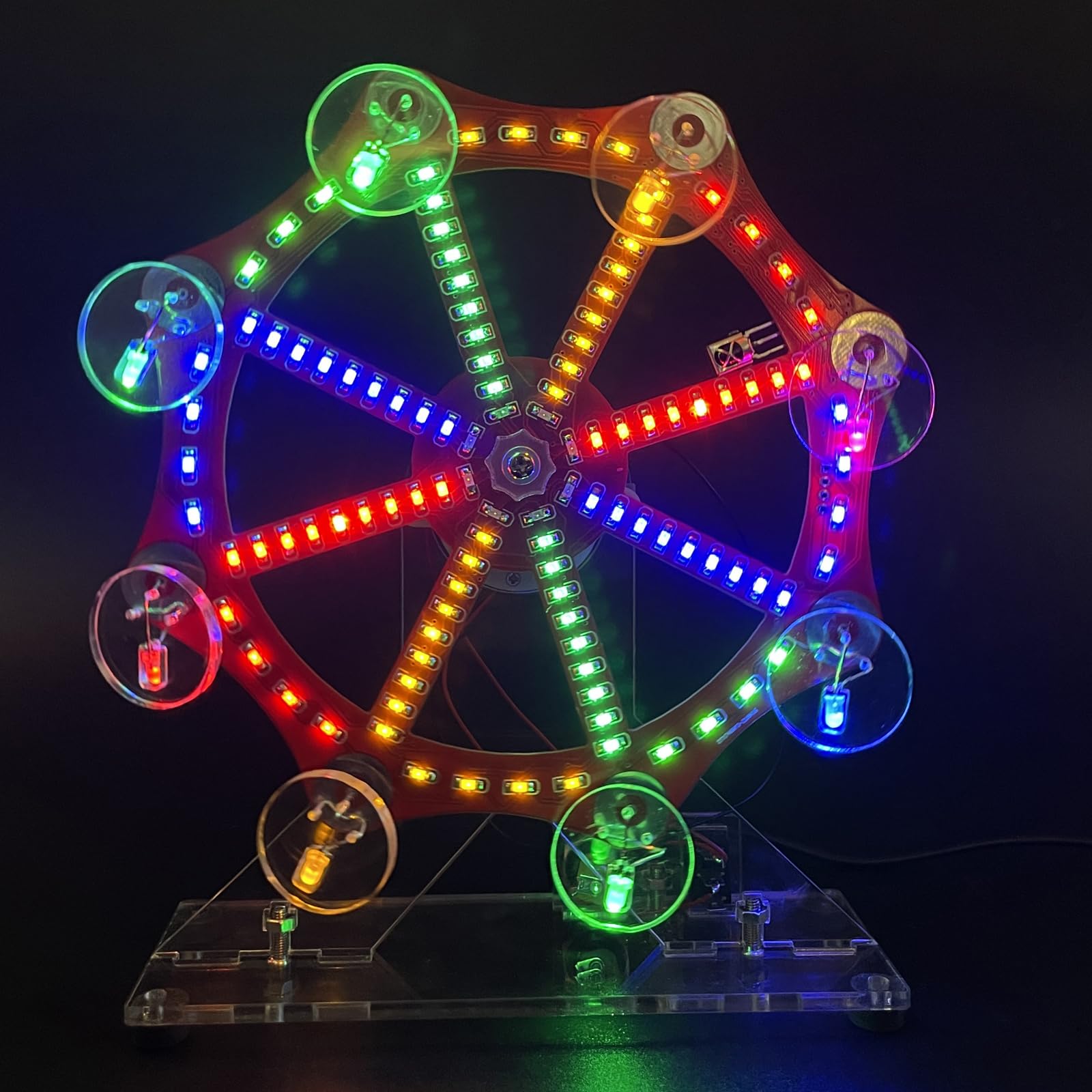 MakerMind Bausatz LED Riesenrad mit Fernbedienung und Animationen SMD Löten Übungsplatine von MakerMind