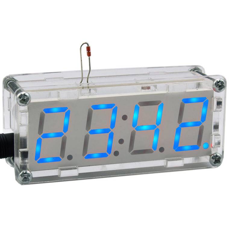 MakerMind Bausatz: Elektronische Uhr mit 4 Bit Display Blau ST15F204EA DS1302 DIY Löten von MakerMind