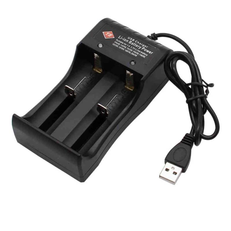 MakerMind Universal USB Ladegerät 2 Slot 3,7V für Akkus Li-Ion NiMH 18650 26650 14500 176 von MakerMind