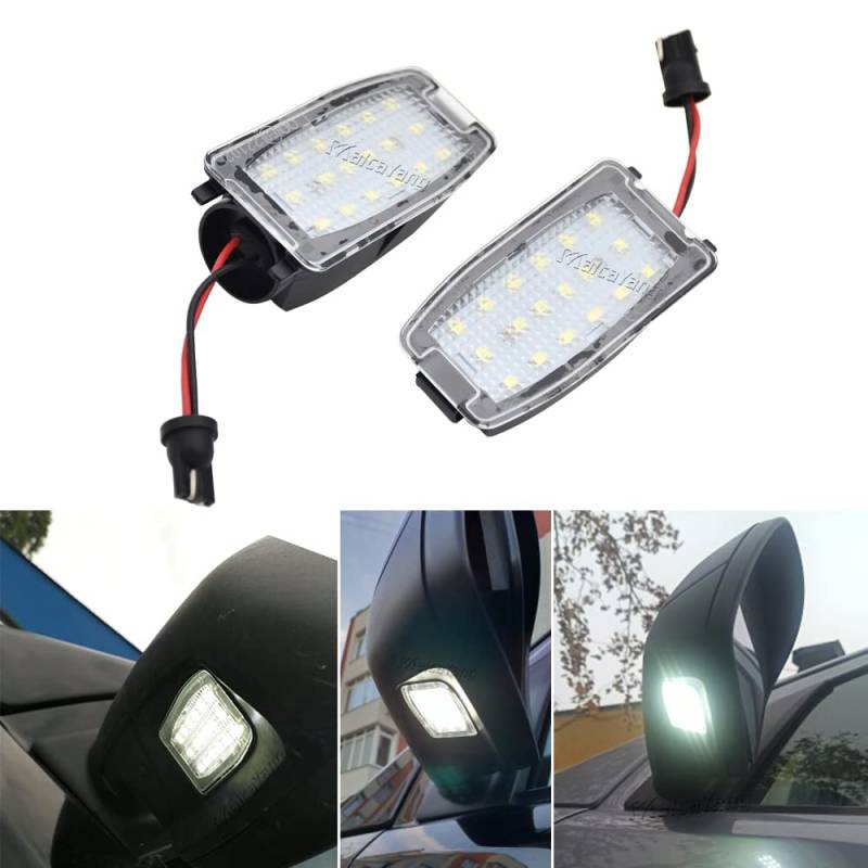 Malcayang LED-Seiten-Unterspiegel-Pfützenlicht-Lampenbaugruppe Ersatz für Land Rover Discovery 3/4 / LR3 / LR4 Freelander 2 / LR2 Range Rover Sport L322, für Volvo S60 S80 V70 XC70 XC90 von Malcayang