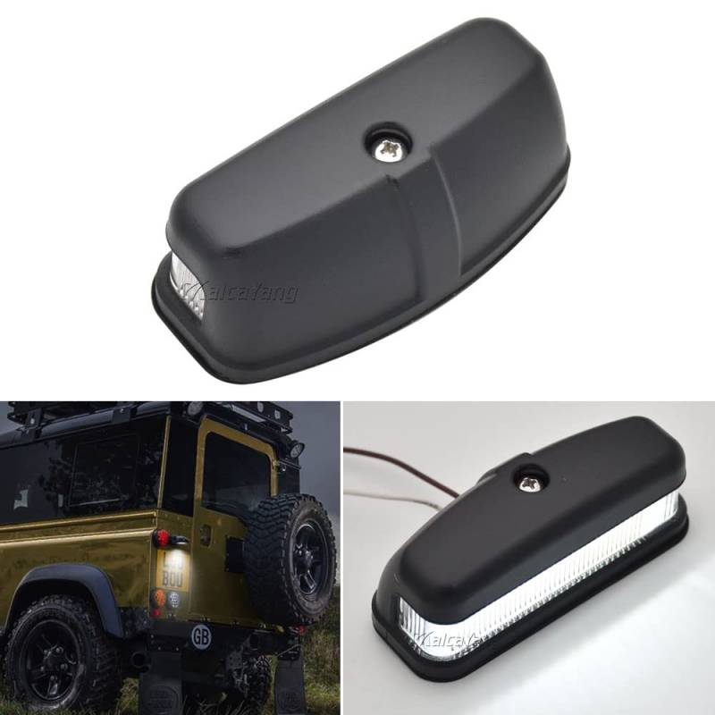 Malcayang Weiße LED-Kennzeichenbeleuchtung Hintere Kennzeichenleuchte Rücklicht Austausch für Land Rover Serie 2 2A 3 Defender 90 110 130 Alle Modelle von Malcayang