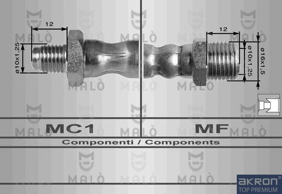 Bremsschlauch Hinterachse beidseitig Maló 8003 von Maló