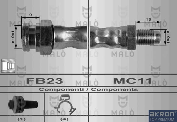 Bremsschlauch Vorderachse beidseitig Maló 8371 von Maló