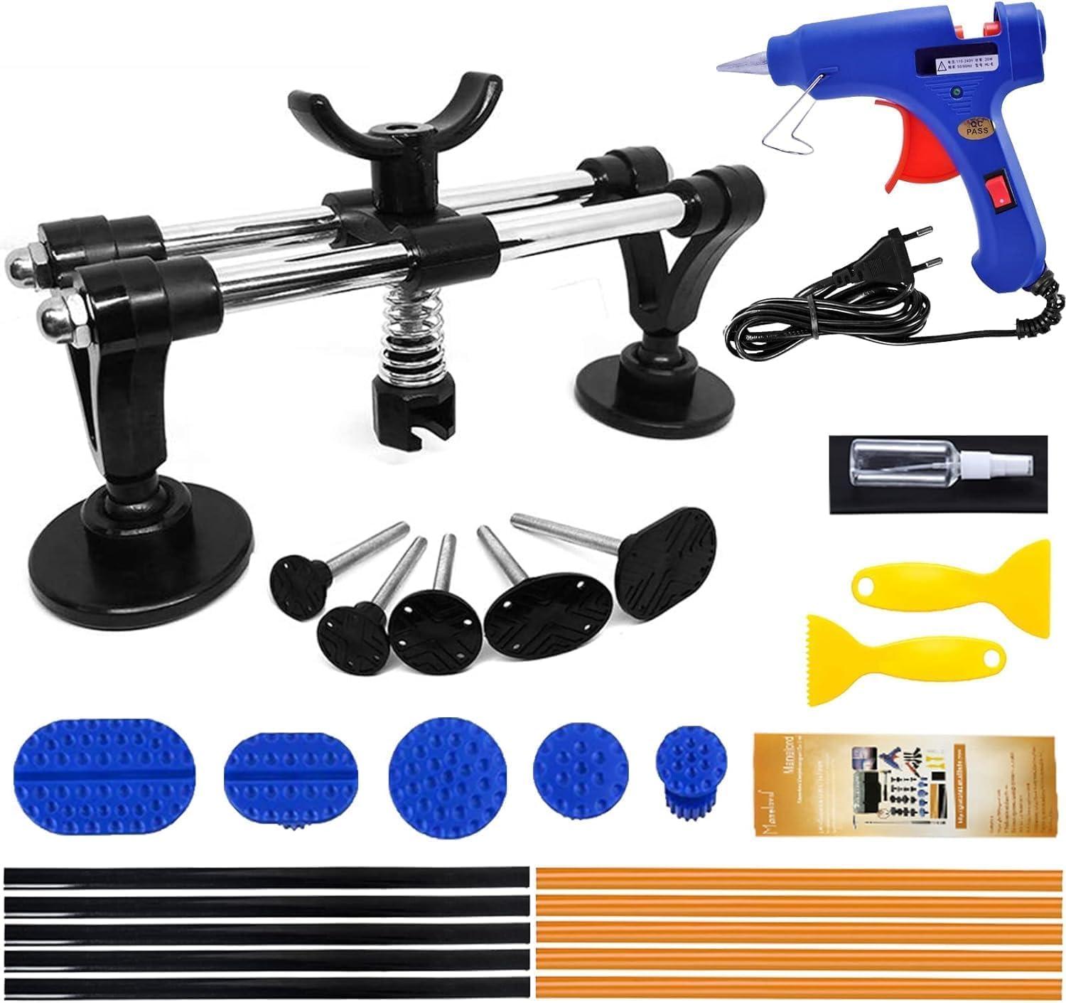 Car Dellen Reparatur Set, Auto Ausbeulwerkzeug, DIY Repair Puller Kit mit Brückenzieher, Paintless Dent Removal Tool für Fahrzeug Dellen Reparaturset von Manelord