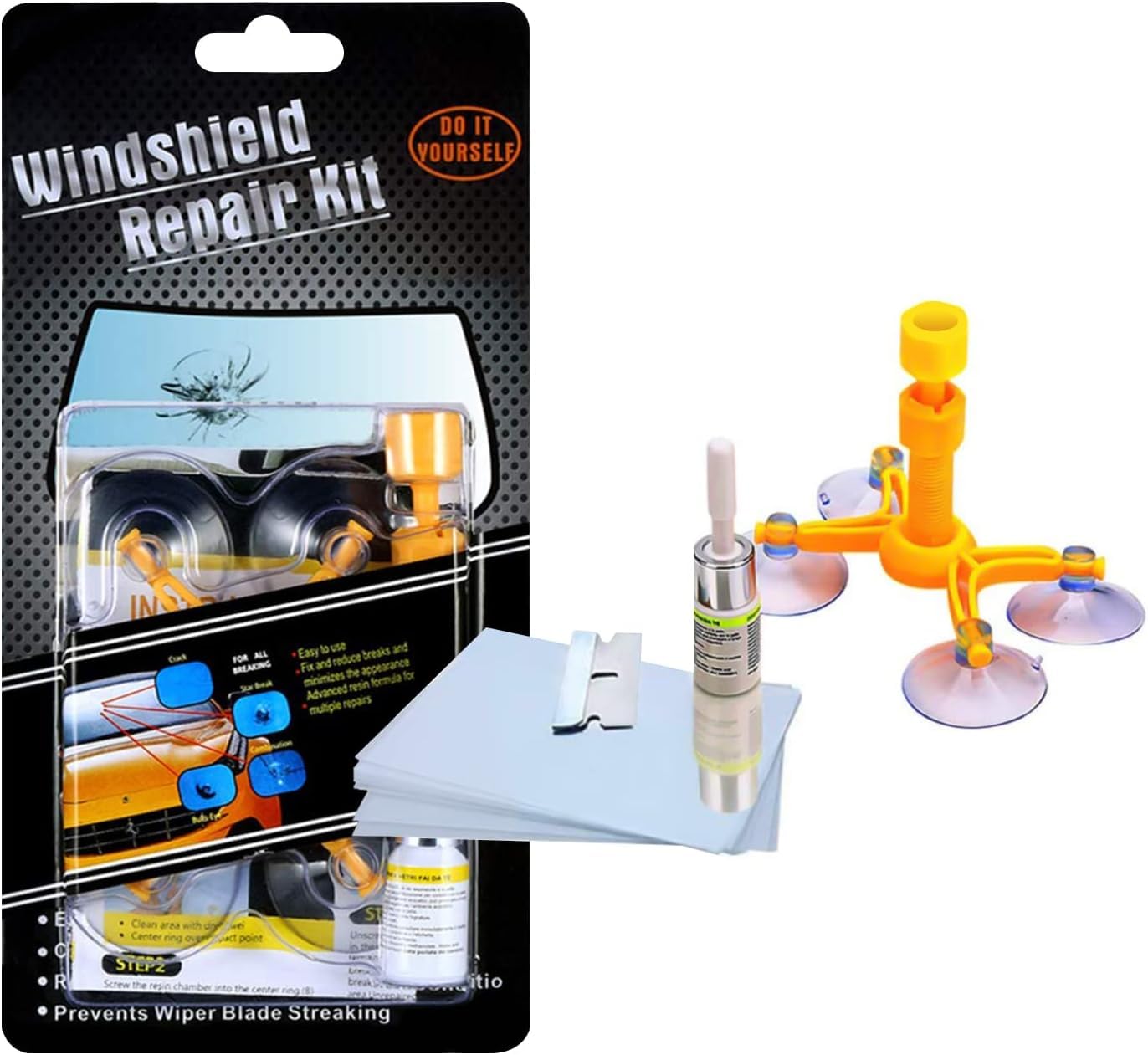 Manelord Car Windschutzscheiben Reparaturset Werkzeug für PKW Chip und Crack, Auto Windshield Repair Kit von Manelord