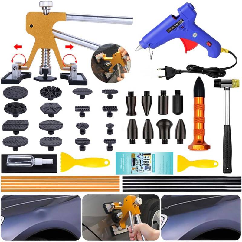 Manelord Dellen Reparatur Ausbeulwerkzeug Lackfreies Dellen Reparaturset Dent Puller Set, Auto Paintless Dent Removal Kit, DIY Golden Lifter für Fahrzeug Dellen von Manelord