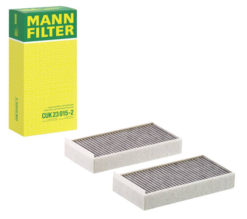 MANN-FILTER CUK 23 015-2 Filtro de habitáculo – Paquete de filtros de habitáculo (set de 2) con carbón activo - para automóviles von MANN-FILTER