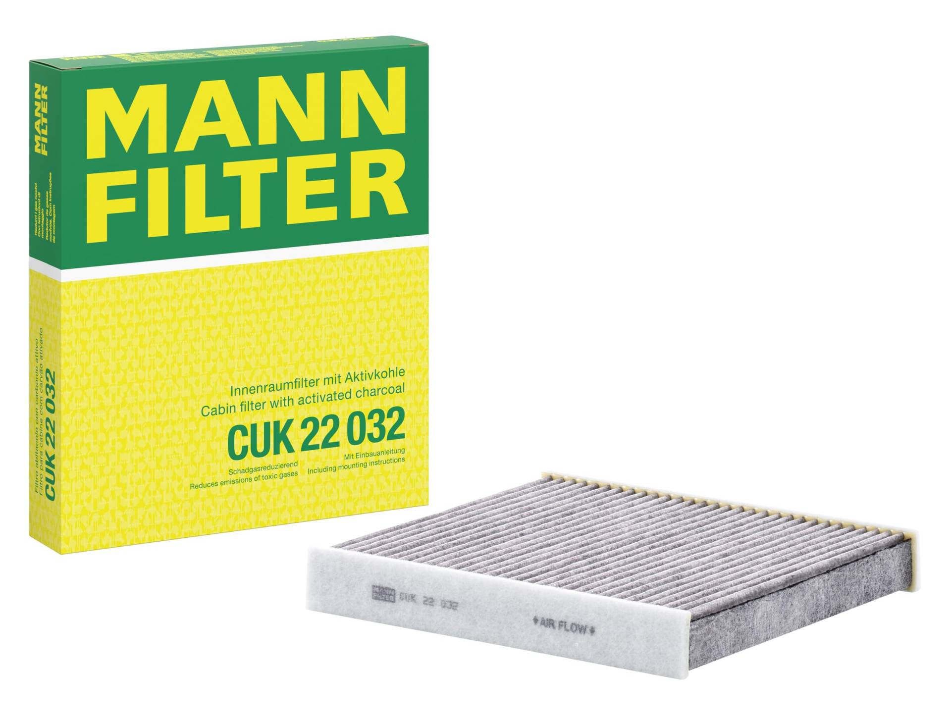 MANN-FILTER CUK 22 032 Innenraumfilter – Pollenfilter mit Aktivkohle – Für PKW von MANN-FILTER