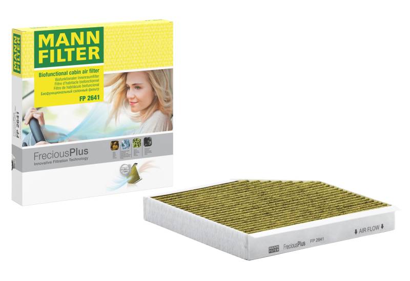 MANN-FILTER FP 2641 Innenraumfilter – FreciousPlus Biofunktionaler Pollenfilter – Für PKW von MANN-FILTER