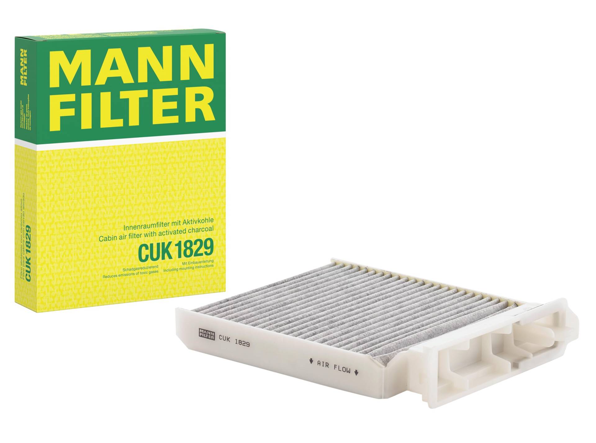 Original MANN-FILTER Innenraumfilter CUK 1829 – Pollenfilter mit Aktivkohle – Für PKW von MANN-FILTER