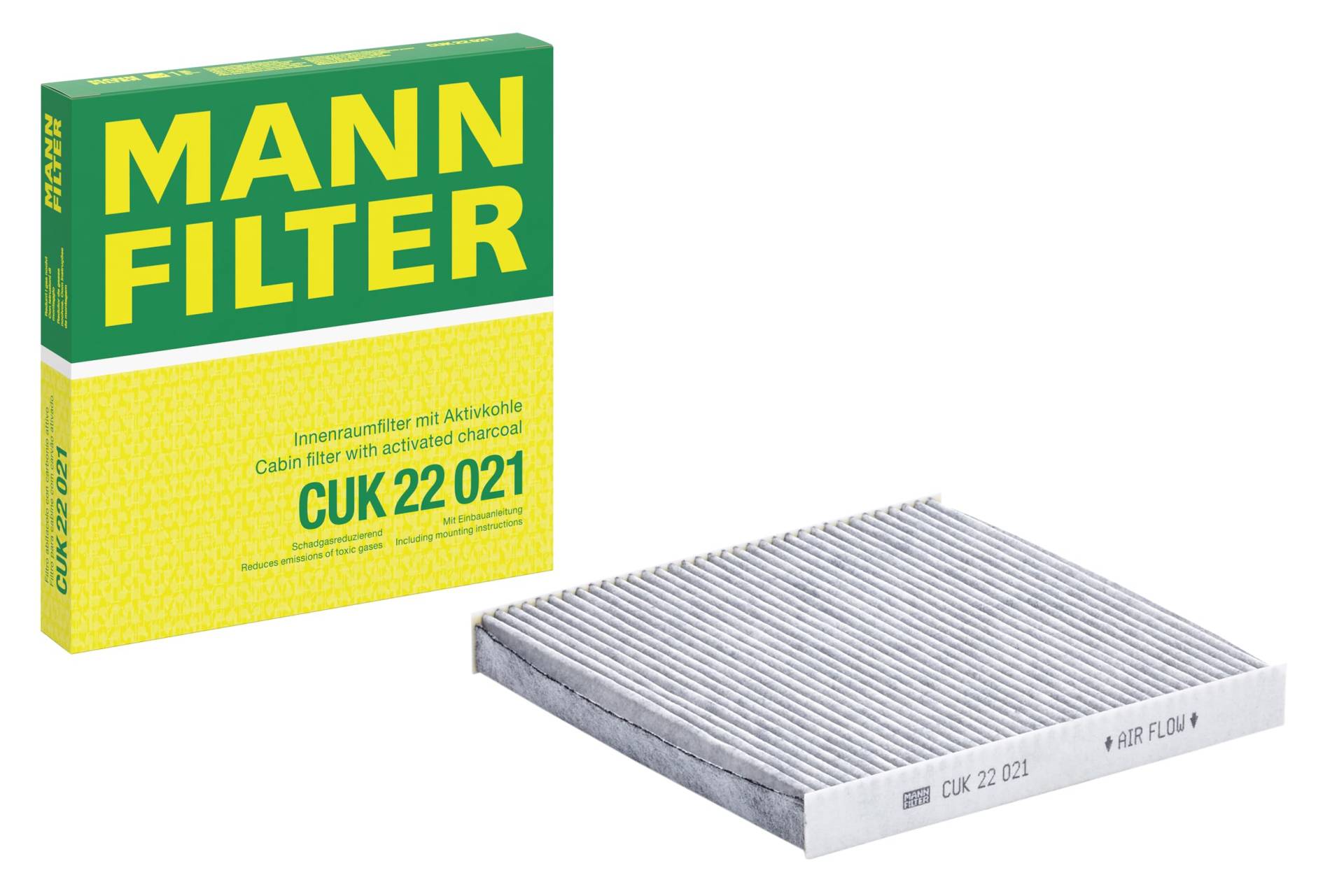 MANN-FILTER CUK 22 021 Innenraumfilter – Pollenfilter mit Aktivkohle – Für PKW von MANN-FILTER