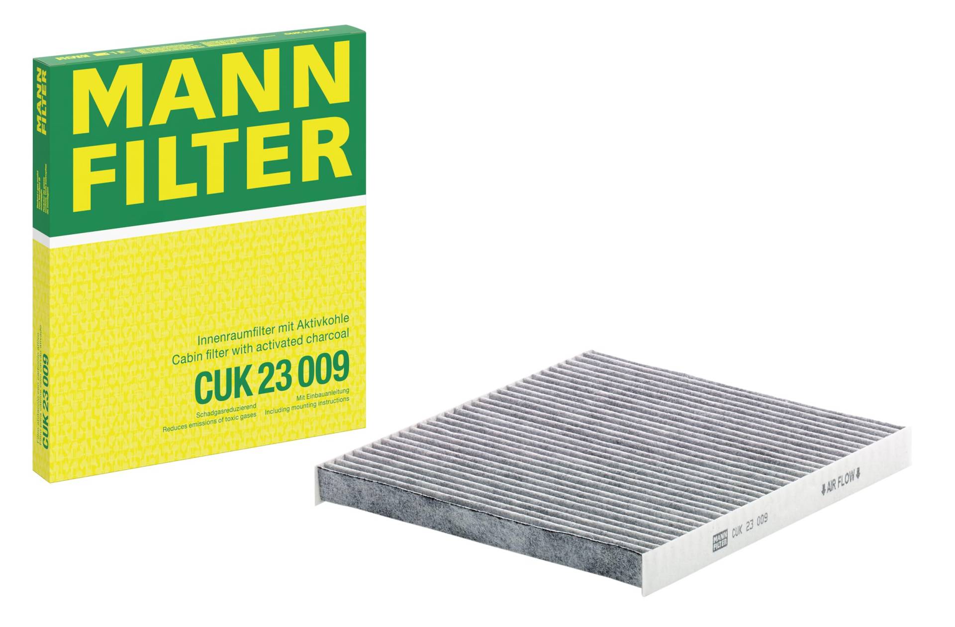 MANN-FILTER CUK 23 009 Filtro de habitáculo – Filtro de habitáculo con carbón activo para automóviles von MANN-FILTER