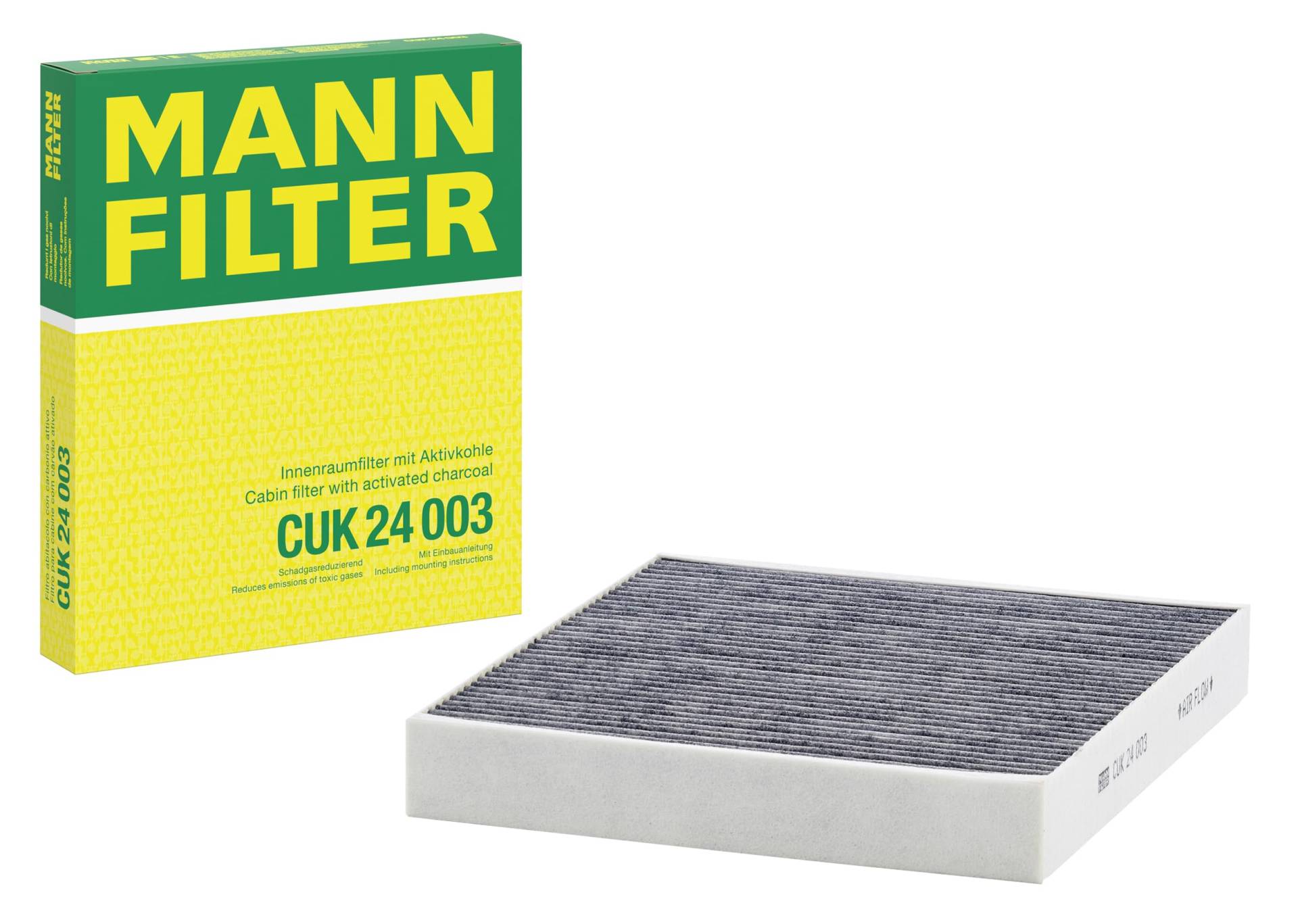 MANN-FILTER CUK 24 003 Filtro de habitáculo – Filtro de habitáculo con carbón activo para automóviles von MANN-FILTER