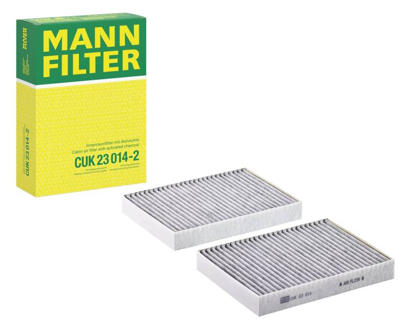 MANN-FILTER CUK 23 014-2 Innenraumfilter – Kabinenluftfilter Satz (2er Set) mit Aktivkohle – Für PKW von MANN-FILTER