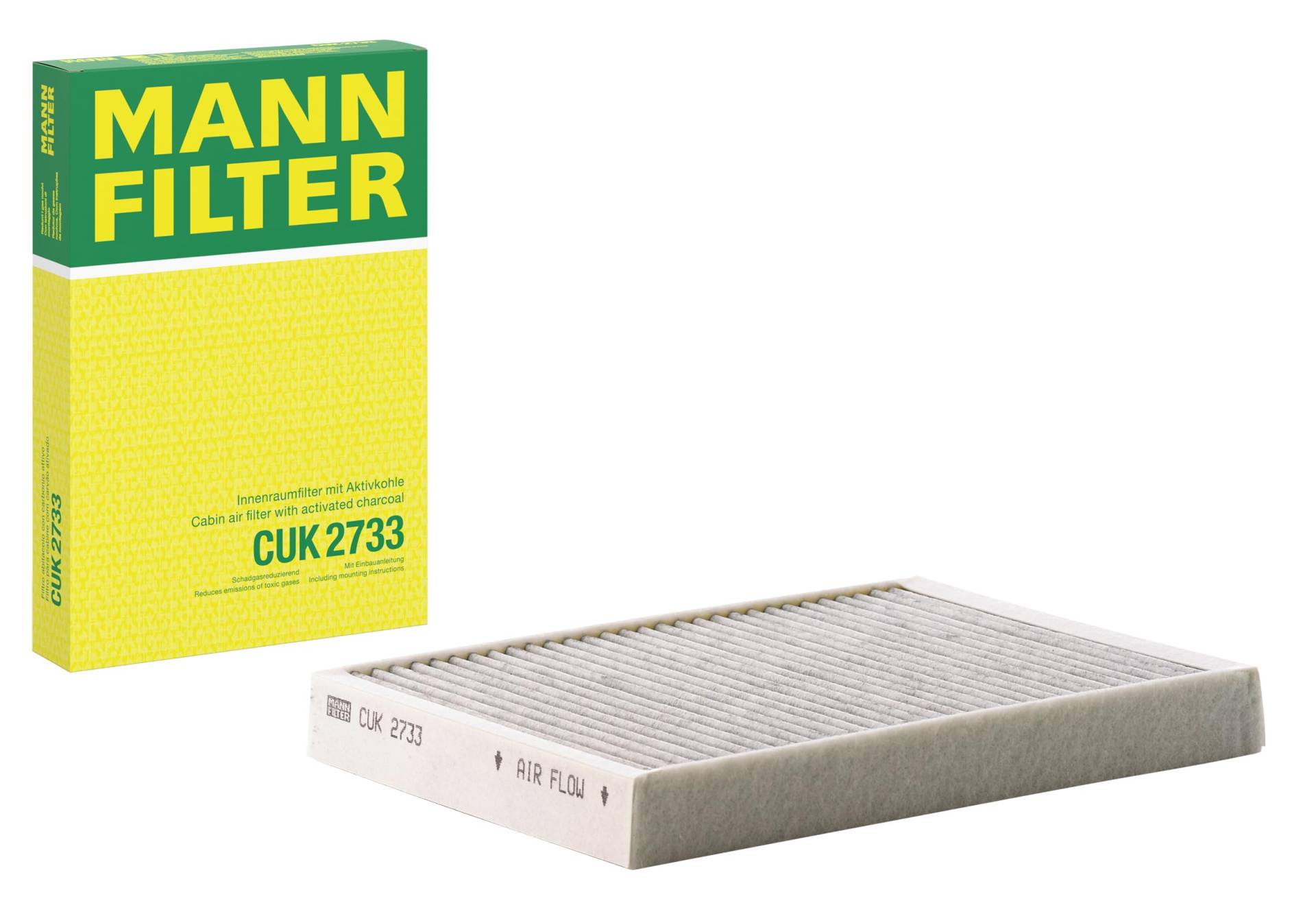 MANN-FILTER CUK 2733 Innenraumfilter – Pollenfilter mit Aktivkohle – Für PKW von MANN-FILTER