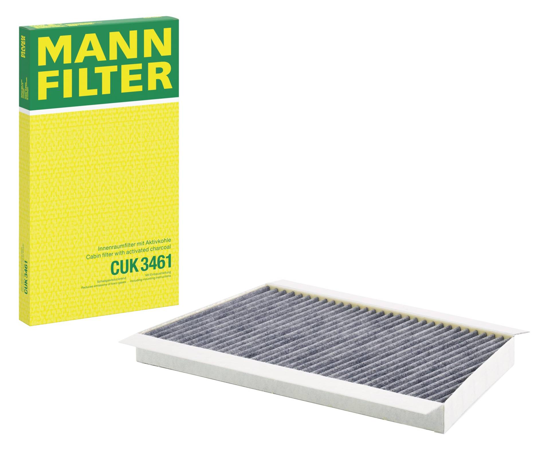 MANN-FILTER CUK 3461 Innenraumfilter – Pollenfilter mit Aktivkohle für PKW von MANN-FILTER