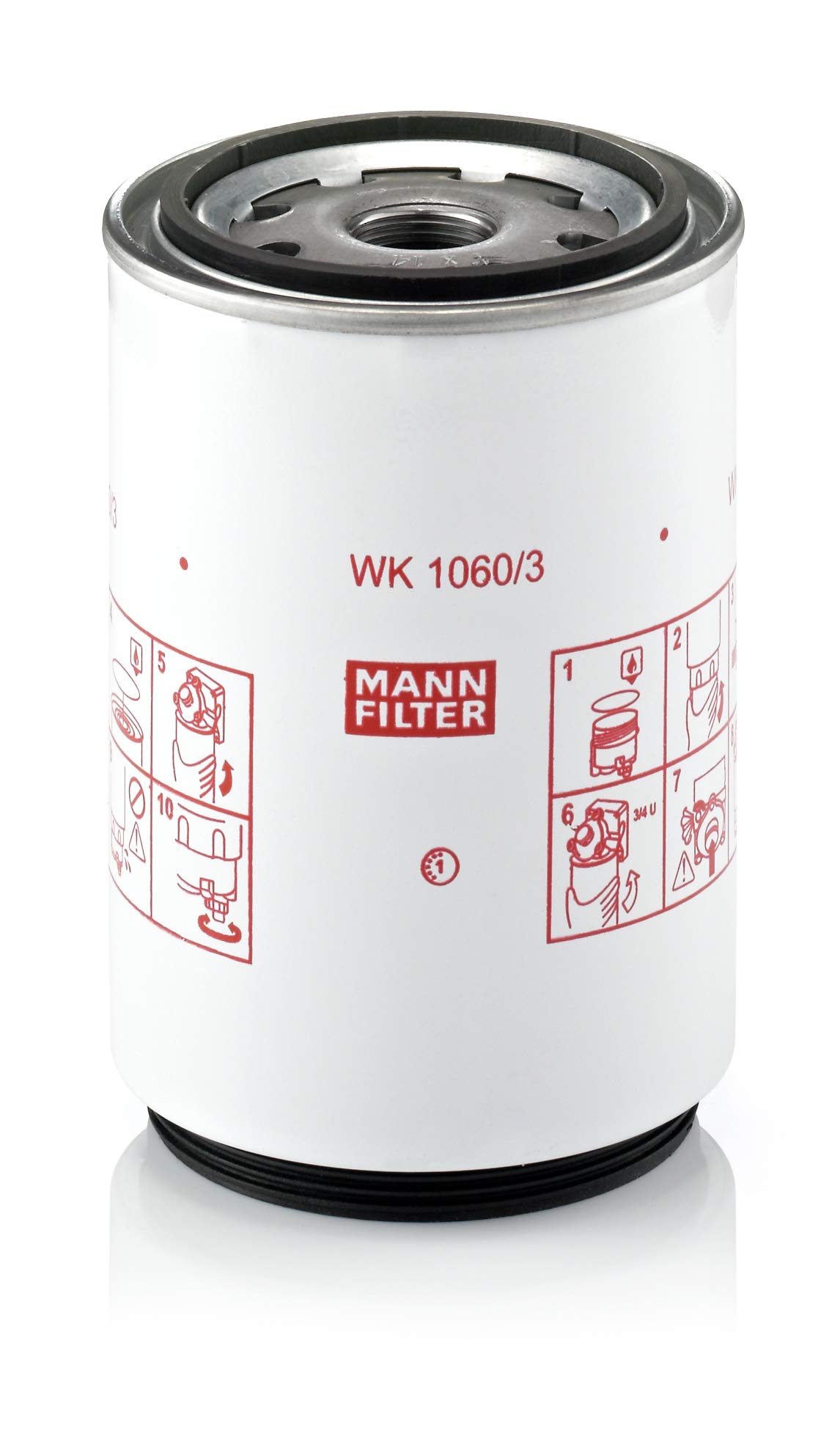 MANN-FILTER WK 1060/3 x Kraftstofffilter Satz mit Dichtung/Dichtungssatz Kraftstofffilter – Für Nutzfahrzeug von MANN-FILTER