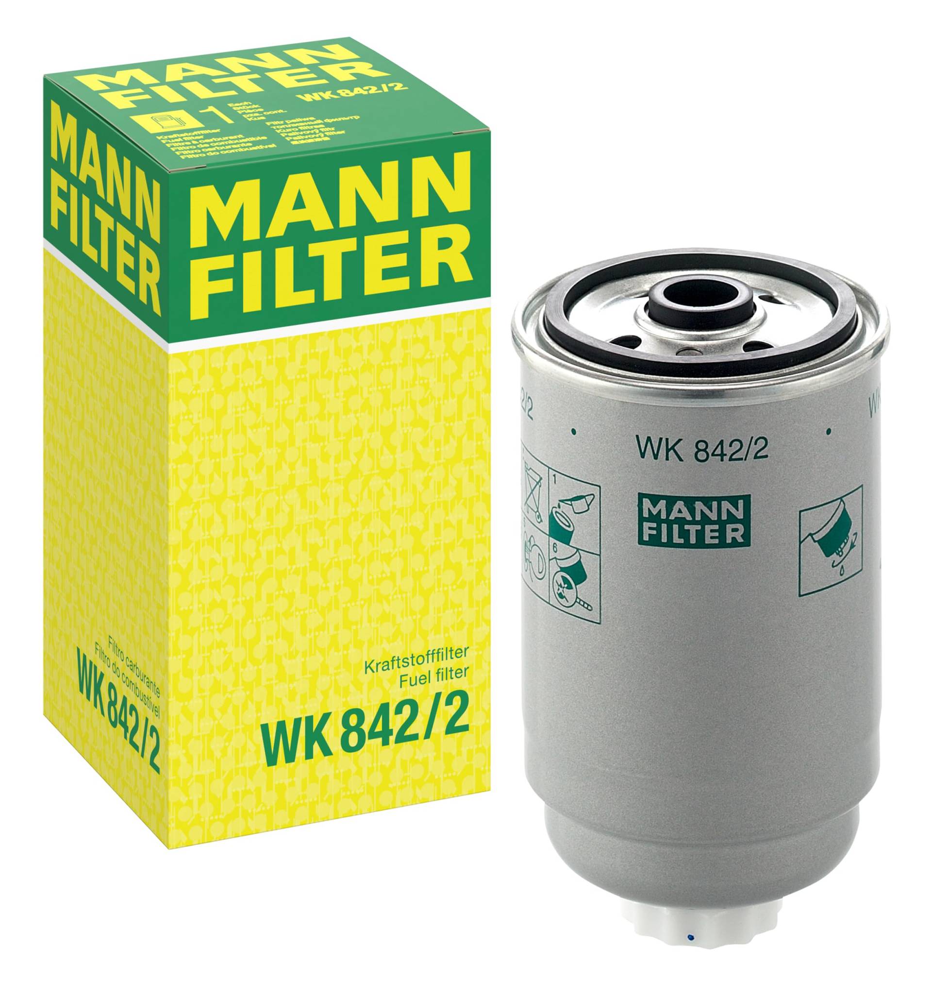 MANN-FILTER WK 842/2 Kraftstofffilter – Für PKW, LKW, Busse und Nutzfahrzeuge von MANN-FILTER