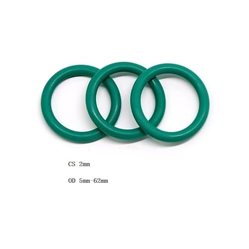 10/50 Stk. 2 mm O-Ring-Gummidichtungsscheibe Grüner O-Ring AD 5 mm - 60 mm(50pcs,OD 34mm CS2mm) von Manoud