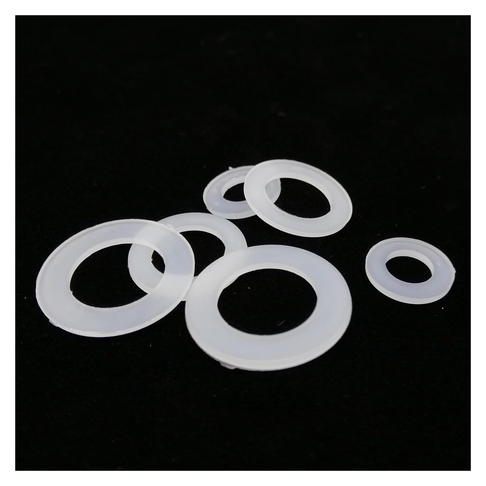 100 Stück M1.5 M2 M2.5 M3 M4 M5 M6 M8 M10 M12 Weiß Schwarz Kunststoff Nylon Unterlegscheibe Flache Distanzscheibe Isolierdichtung Isolierring(White,M10x16x1) von Manoud