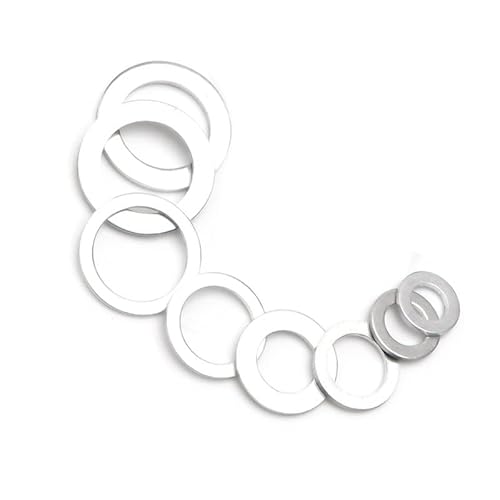 100 Stück M4 M5 M6 M8 M10 M12 M14 M16 M18 M20 M22 M24 M26 Aluminium Flachdichtung Unterlegscheibe Dichtringe Mutter und Bolzen Set Ringdichtung(M10x13x1.0mm) von Manoud