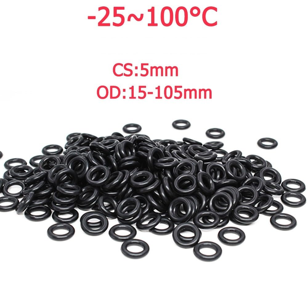 2/5/10 STÜCKE Unterlegscheibe AD 15 mm-105 mm Schwarze O-Ring-Dichtung CS 5 mm Automobil-Nitrilkautschuk Runde O-Typ-Korrosionsölbeständige Dichtung(OD 68mm(2Pcs)) von Manoud