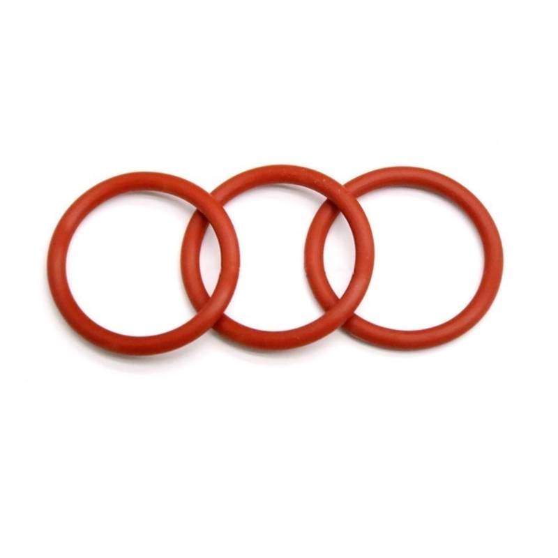 3/10/50 Stück 5 mm Silikon-O-Ring, lebensmittelechter Gummi, Dichtungsscheibe, roter O-Ring, Außendurchmesser 15 mm – 45 mm(3pcs,OD 45mm CS 5mm) von Manoud