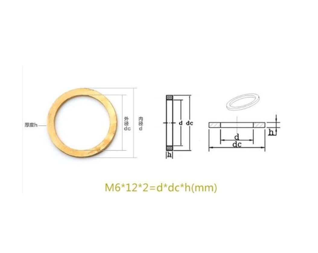 5/10/20/30/50 STÜCKE Kupferdichtung Solide Dichtung Unterlegscheibe Sumpfstopfen Öl for Boot Crush Flachdichtung Ring Werkzeug Hardware Zubehör Kupferunterlegscheibe Dichtung(M10x14x1 (20pcs)) von Manoud