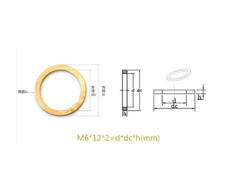 5/10/20/30/50 STÜCKE Kupferdichtung Solide Dichtung Unterlegscheibe Sumpfstopfen Öl for Boot Crush Flachdichtung Ring Werkzeug Hardware Zubehör Kupferunterlegscheibe Dichtung(M5x12x1 (20pcs)) von Manoud