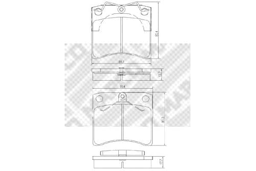 MAPCO 6383/1 Bremsbeläge, 4 Stück von Mapco