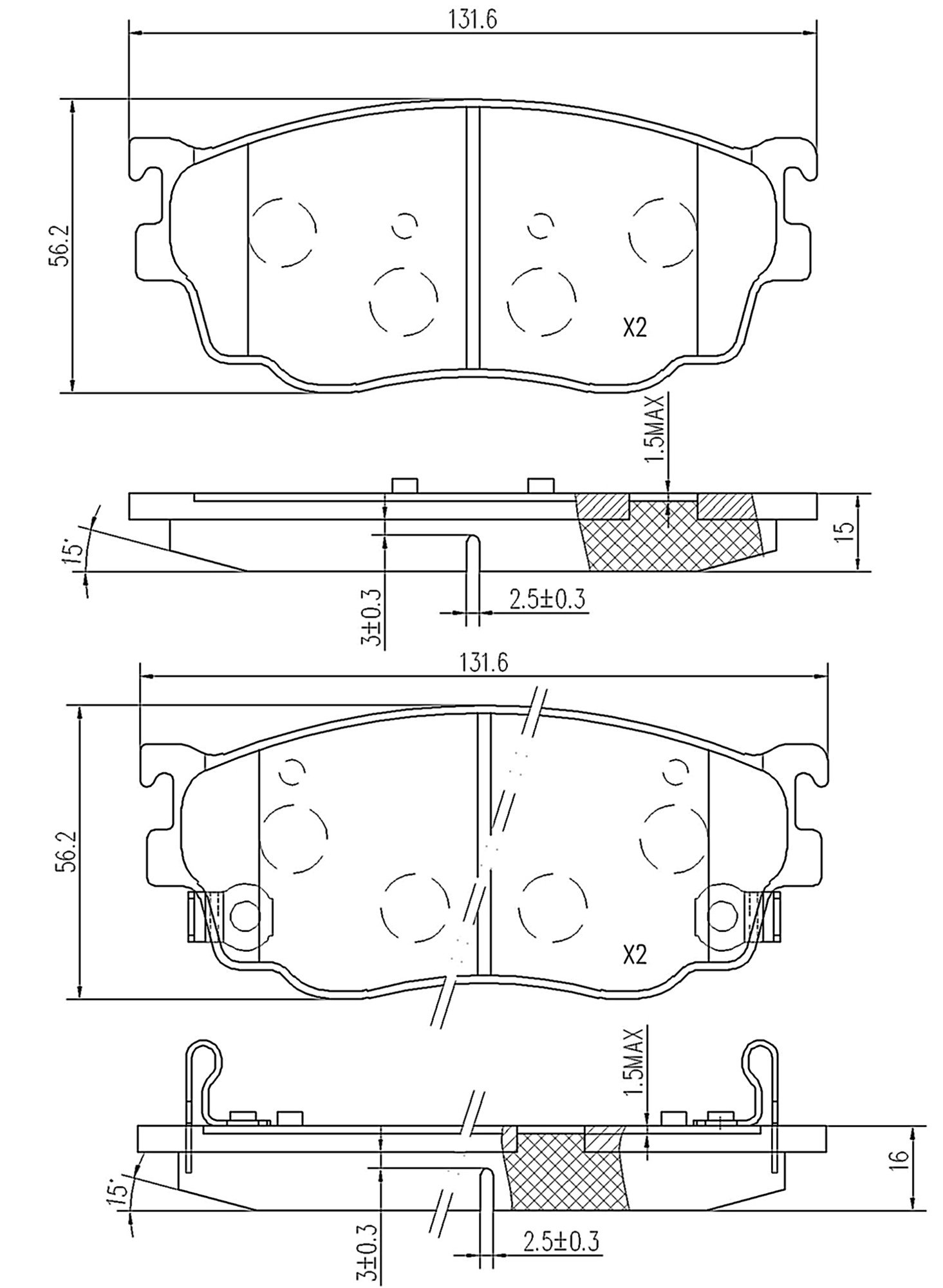 Mapco 6743 Bremsbeläge (4 Stück) von Mapco