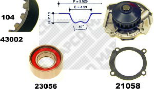 Wasserpumpe + Zahnriemensatz Mapco 41002 von Mapco