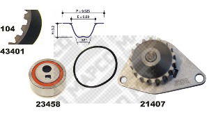 Wasserpumpe + Zahnriemensatz Mapco 41401/1 von Mapco