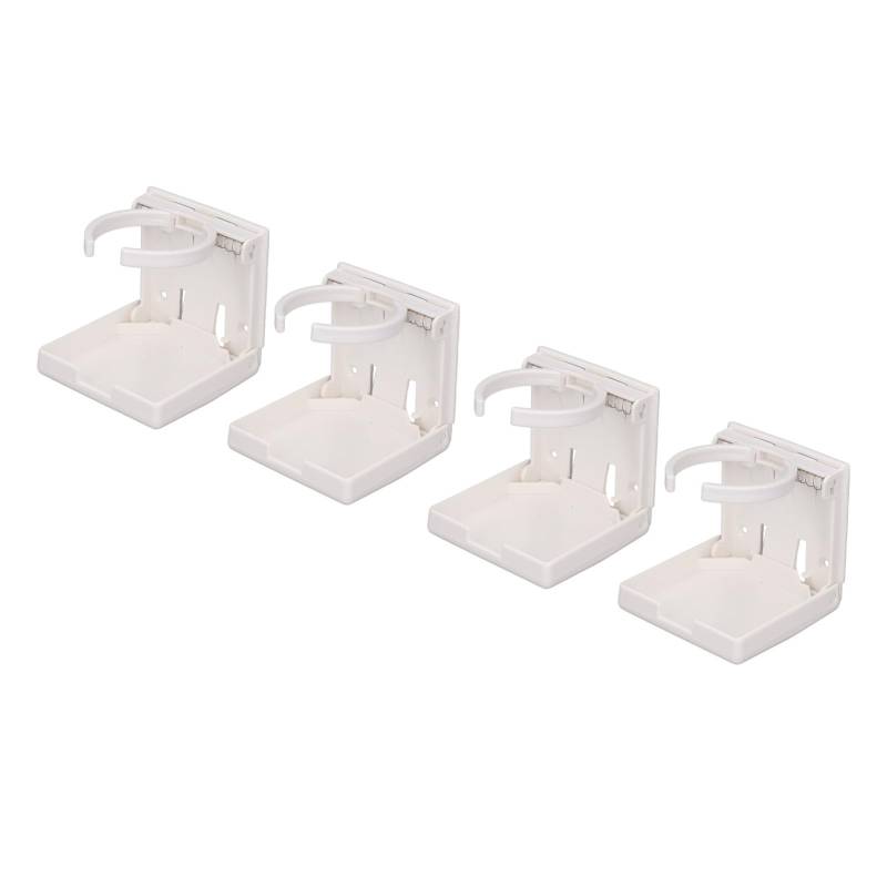 4PCS Faltbarer Getränkehalter, Verstellbarer Getränkebecherhalter für Autotür, Stuhllehne, Yacht, Küche, Rollstuhl (White) von Marhynchus