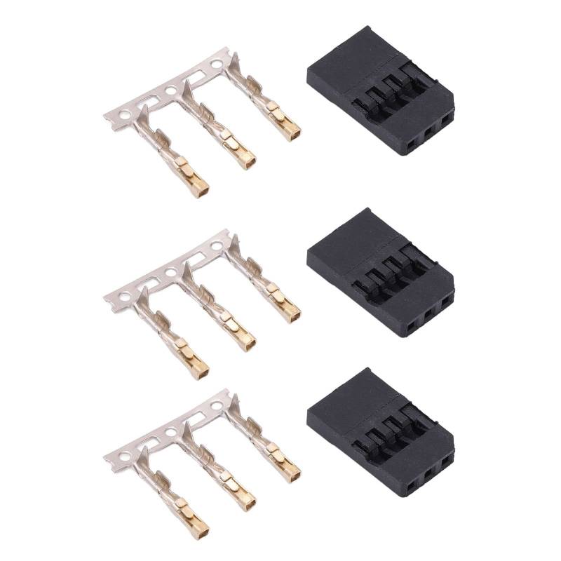 Männlicher Weiblicher Stecker -Crimp -Pin -Kit, 100 Sets 3 Pin Frauen- und Männliche Stecker -Gehäuse -Crimp -Anschlussanschluss für RC -Flugzeugmodelle und Elektronische Geräte von Marhynchus