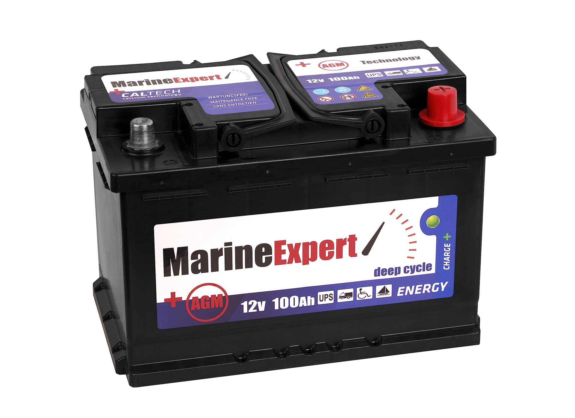 MarineExpert AGM Batterie 12v 100Ah Bootsbatterie akku Solar Batterien Verbraucherbatterie Wohnwagen Versorgungsbatterie Deep Cycle Batterie Wohnmobil Solar 100 Ah von MarineExpert