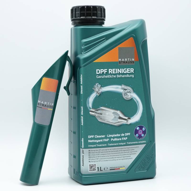 Martin Strauss DPF Reiniger, 1 Liter, 3 Dosierungen für eine Ganzheitliche Dieselpartikelfilter und DPF-System Behandlung von Martin Strauss