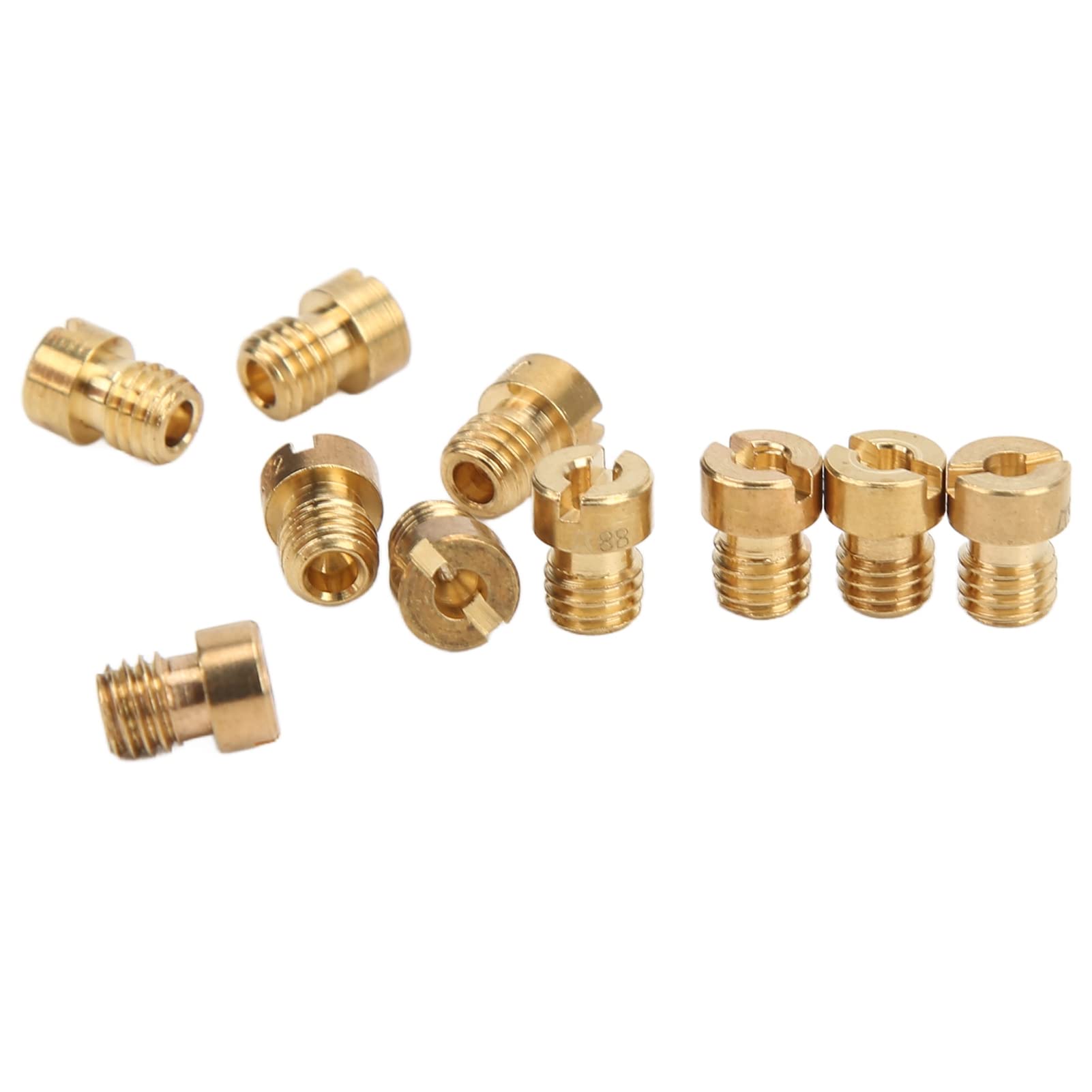 10pcs 75 78 80 82 85 88 90 92 95 98 Vergaser -Hauptdüsen -Kit, Gold -Metall -Jet -Set für Dellorto Carb, Hochleistung und Professionelle Fertigung von MasYosh