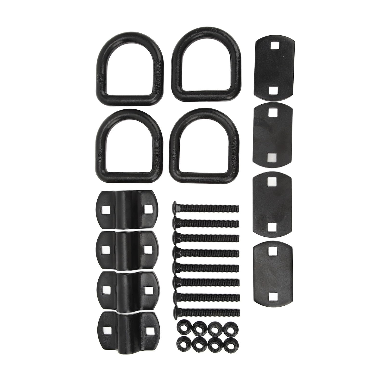 4pcs Anhänger D Ring 12000 Lbs Schwarz Rugged Stall D Ring Biege Anker für Lastwagen Off -Straßenfahrzeuge SUVs von MasYosh