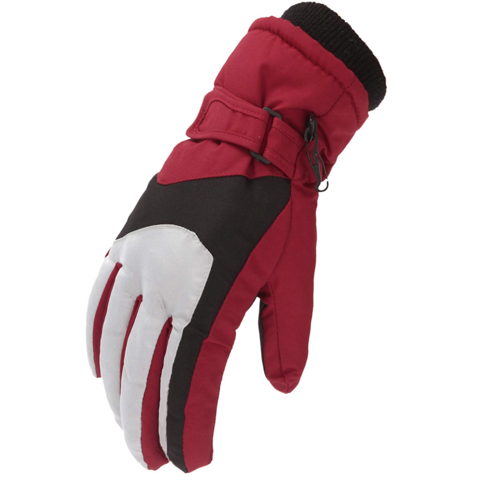 Mashaouyo Fäustlinge Kinder Winter Sport Outdoor Handschuhe Schnee Winddicht Mädchen Jungen Handschuhe Handschuhe Fäustlinge (Rot, Einheitsgröße) von Mashaouyo