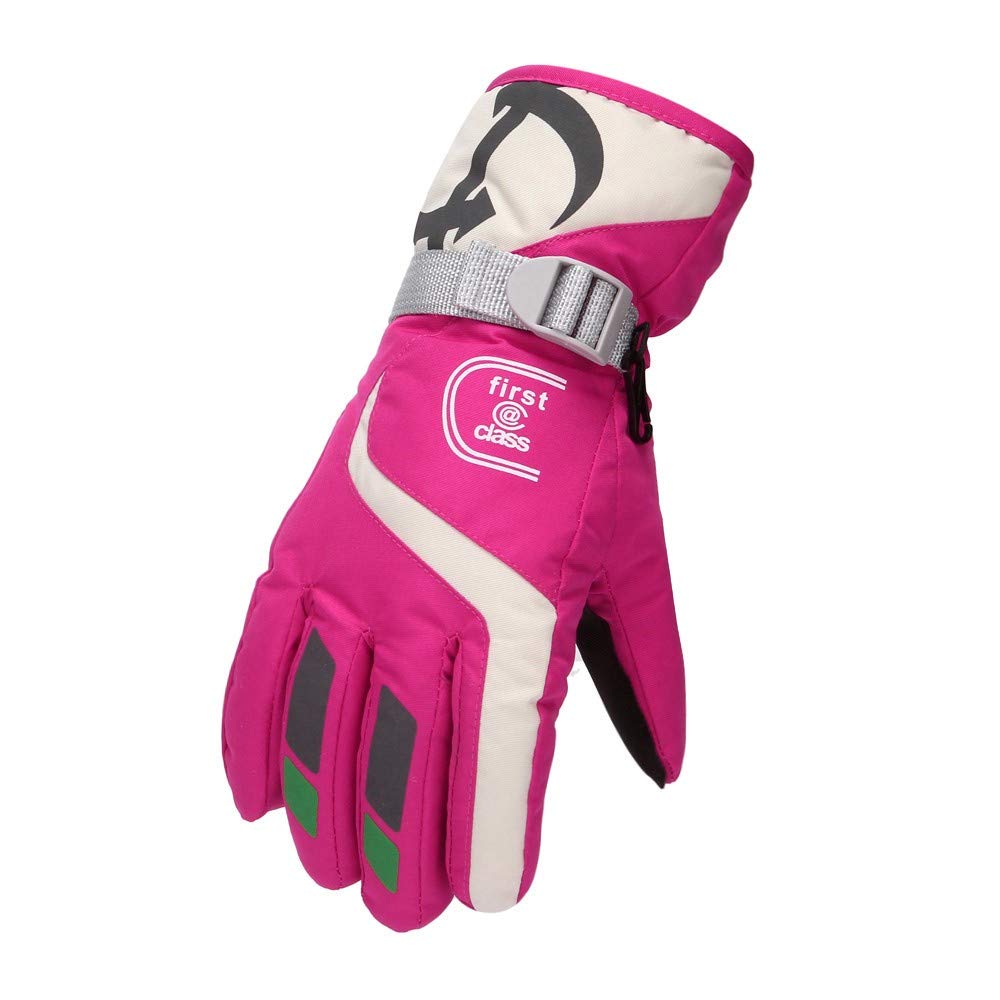 Mashaouyo Handschuhe Winter und warme Erwachsene winddichte Handschuhe Handschuhe Skihandschuhe Handschuhe Fäustlinge Herren (Hot Pink, Einheitsgröße) von Mashaouyo