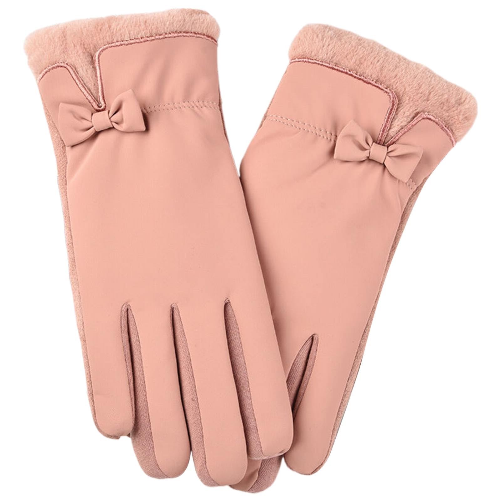 Mashaouyo Warme Handschuhe für Damen und Herren, Herbst und Winter, vielseitig zum Fahren im Freien, Radfahren, Bildschirm, warme Handschuhe, Handschuhe Fäustlinge (Rosa, A) von Mashaouyo