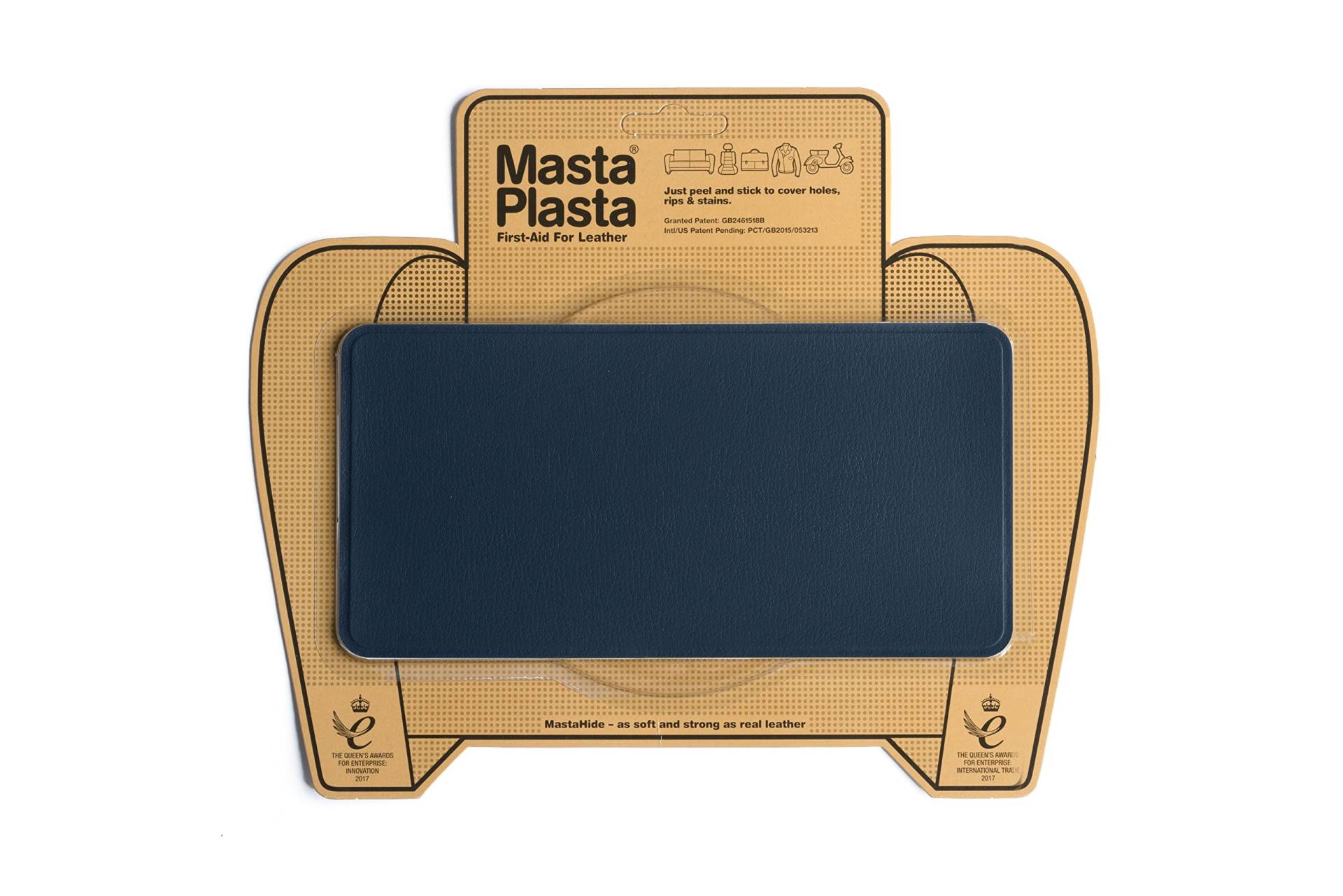 MastaPlasta Selbstklebende Premium Leder Reparatur Patch - Marineblau Leder - 20cm x 10cm. Sofortige Polsterung Qualität Patch für Sofas, Auto Interieur, Taschen, Jacken von MastaPlasta